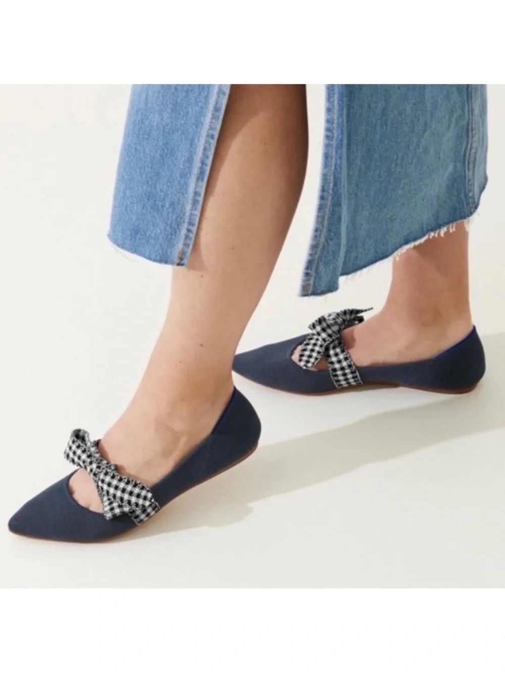 Women’s Rothy’s “The Mary Jane” in Ink Gingham Size 10